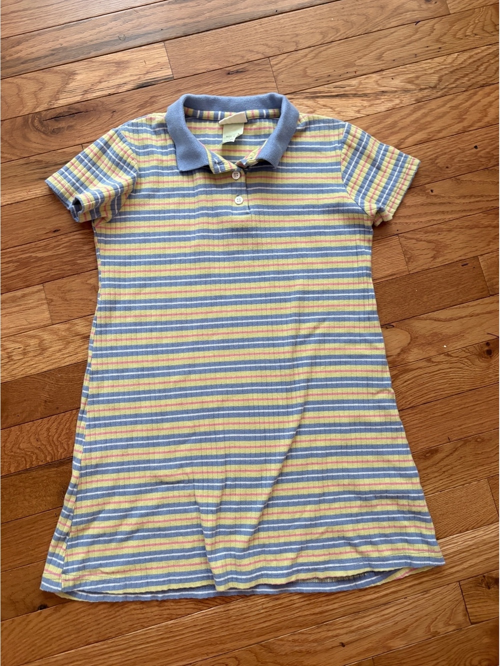 k.c. parker Vintage Striped Polo Dress Size 10 Cotton Spandex Made in USA
